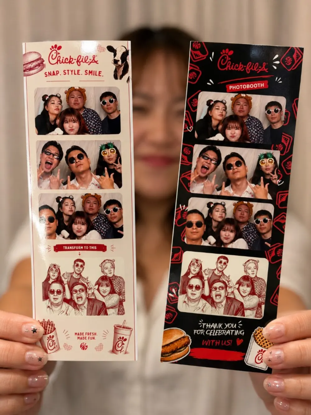 Custom branded photo strip created for a Chick-fil-A event